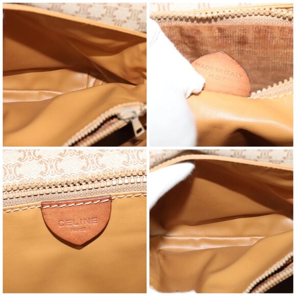 CELINE Macadam Canvas Shoulder Bag PVC Beige Gold Auth - Picture 15 of 16